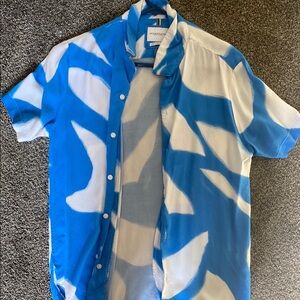 Denim & Flower Blue and White Casual Button Down Shirt